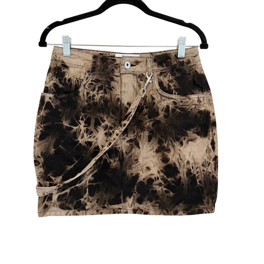 Collusion Denim Mini Skirt 6 Tan Tie Dye Grunge Goth Festival Concert Punk Rock